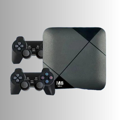 Игровая консоль приставка для телевизора M8 mini 4K Android ТВ с встроенным эмулятором ретро игр и джойстиками Игровая консоль приставка для телевизора M8 mini 4K Android ТВ с встроенным эмулятором ретро игр и джойстиками