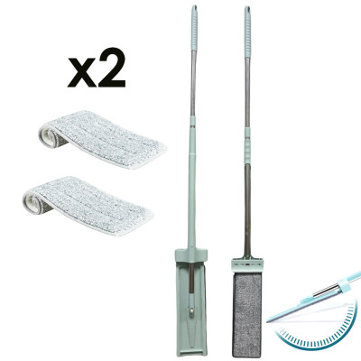 Швабра ледащо з вертикальним самоотжімом flat mop з віджимом і поворотом на 360 градусів та 2 мікрофібри Швабра ледащо з вертикальним самоотжімом flat mop з віджимом і поворотом на 360 градусів та 2 мікрофібри