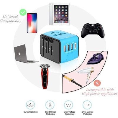 Універсальний мережевий USB-адаптер для подорожей і вдома Adapter Travel ORIGINAL, Перехідник для розеток Універсальний мережевий USB-адаптер для подорожей і вдома Adapter Travel ORIGINAL, Перехідник для розеток
