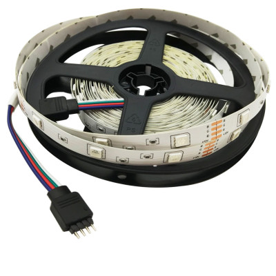 Светодиодная LED лента RGB 5 м силиконовая с пультом и переходником светодиодное освещение Светодиодная LED лента RGB 5 м силиконовая с пультом и переходником светодиодное освещение