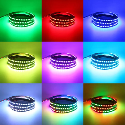 Светодиодная LED лента RGB 5 м силиконовая с пультом и переходником светодиодное освещение Светодиодная LED лента RGB 5 м силиконовая с пультом и переходником светодиодное освещение
