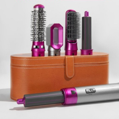 Фен щетка в подарочной коробке HAIR BRUSH 5 в 1 стайлер​​​​​​​ с насадками для завивки и укладки волос