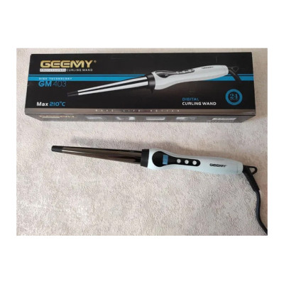 Профессиональная конусная плойка для создания локонов с LED дисплеем Geemy GM-403 с титановым покрытием