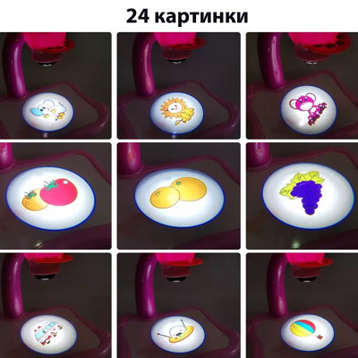 Дитячий стіл проектор музичний з підсвічуванням для малювання і фломастерами рожевий Projector Painting Дитячий стіл проектор музичний з підсвічуванням для малювання і фломастерами рожевий Projector Painting