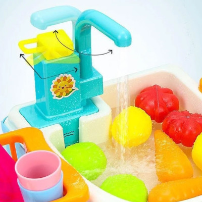 Игровой набор Кухня в чемодане с овощами мойка в форме рюкзака голубой Washing vegetable basin Игровой набор Кухня в чемодане с овощами мойка в форме рюкзака голубой Washing vegetable basin
