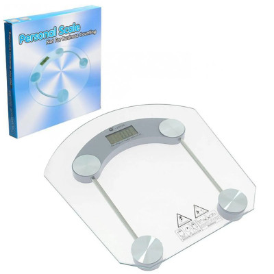 Весы бытовые напольные электронные для взвешивания стекло квадрат Personal Scale портативные с ЖК дисплем