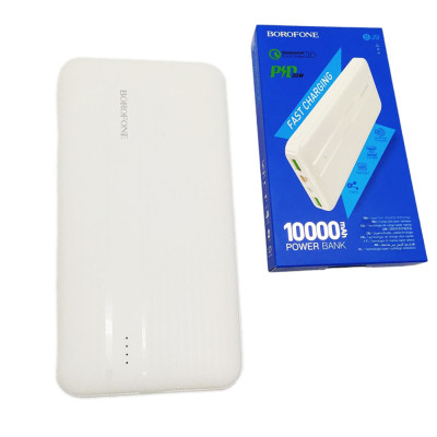 Power bank 10000 mAh BOROFONE белый портативный внешний аккумулятор зарядное устройство повербанк usb Type-C