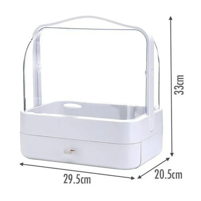 Органайзер для косметики Пылезащитный Водонепроницаемый Cosmetic Storage Box LD 388 Настольный бокс Серый