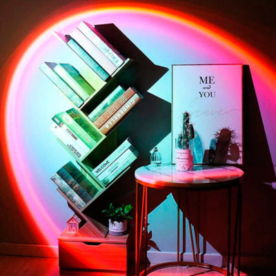 Проекційний RGB світильник з пультом на штативі USB проектор атмосферна лампа різнокольорова Sunset Lamp Проекційний RGB світильник з пультом на штативі USB проектор атмосферна лампа різнокольорова Sunset Lamp