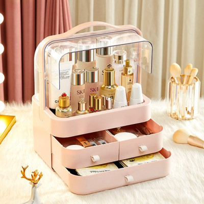 Органайзер для косметики Пилезахисний Водонепроникний Cosmetic Storage Box LD 288 Двох'ярусний бокс Рожевий Органайзер для косметики Пилезахисний Водонепроникний Cosmetic Storage Box LD 288 Двох'ярусний бокс Рожевий