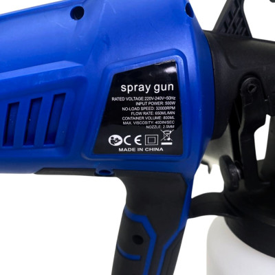 Краскопульт електричний Spray Gun пульверизатор 500Вт на 3 режими розпилення фарборозпилювач 800мл Краскопульт електричний Spray Gun пульверизатор 500Вт на 3 режими розпилення фарборозпилювач 800мл