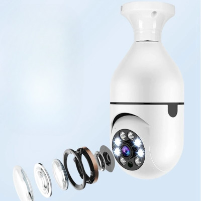 Поворотная IP камера в патрон 4МП WiFi Camera для видеонаблюдения дома со звуком и ночным видением Поворотная IP камера в патрон 4МП WiFi Camera для видеонаблюдения дома со звуком и ночным видением