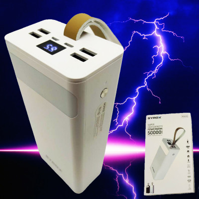 Повербанк SYROX PB125 50000 mAh Power bank портативный зарядное устройство для телефона 4 USB