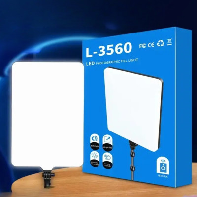 Прямоугольная светодиодная лампа с пультом L-3560 портативный LED видеосвет 51х35cм для блогеров визажистов Прямоугольная светодиодная лампа с пультом L-3560 портативный LED видеосвет 51х35cм для блогеров визажистов