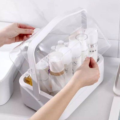 Органайзер для косметики Пилезахисний Водонепроникний Cosmetic Storage Box LD 388 Настільний бокс Рожевий Органайзер для косметики Пилезахисний Водонепроникний Cosmetic Storage Box LD 388 Настільний бокс Рожевий