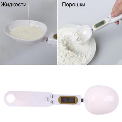 Електронна мірна ложка ваги з LCD екраном Digital Spoon Scale цифрова до 300 г висока точність Біла Електронна мірна ложка ваги з LCD екраном Digital Spoon Scale цифрова до 300 г висока точність Біла
