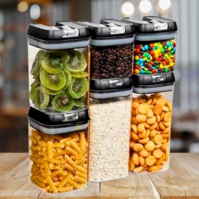 Набор герметичных контейнеров пластиковых Food storage 6 шт Органайзер для хранения сыпучих продуктов и круп