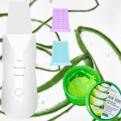 Ультразвуковой скрабер в комплекте с гелем с Aloe Vera набор для ухода за кожей Ультразвуковой скрабер в комплекте с гелем с Aloe Vera набор для ухода за кожей