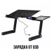 Столик трансформер для ноутбука Портативний з вентилятором Laptop Table T8 підставка стіл з кулером Столик трансформер для ноутбука Портативний з вентилятором Laptop Table T8 підставка стіл з кулером