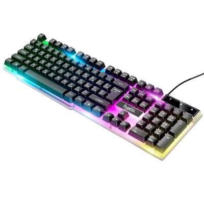 Клавиатура с мышкой настольная RGB подсветкой для ПК Hoco GM18 клава игровая светодиодная для компьютера Клавиатура с мышкой настольная RGB подсветкой для ПК Hoco GM18 клава игровая светодиодная для компьютера