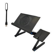 Столик трансформер для ноутбука набір з USB лампою LAPTOP TABLE Т9 охолоджуючий складаний металевий Столик трансформер для ноутбука набір з USB лампою LAPTOP TABLE Т9 охолоджуючий складаний металевий