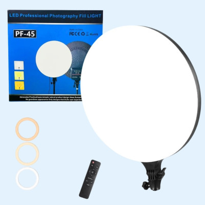 Светодиодная круглая лампа 45см с пультом LED Fill Light PF-45 портативный видеосвет для фото и видеосъёмки Светодиодная круглая лампа 45см с пультом LED Fill Light PF-45 портативный видеосвет для фото и видеосъёмки