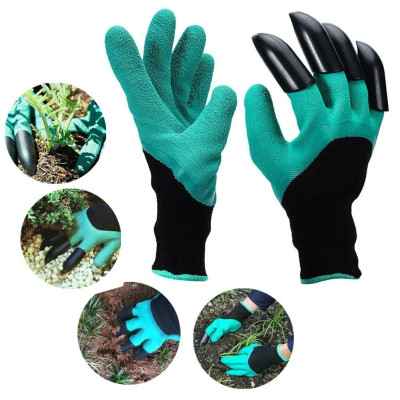 Гумові рукавички з кігтями для саду та городу Garden Genie Gloves Рукавички граблі садові Гумові рукавички з кігтями для саду та городу Garden Genie Gloves Рукавички граблі садові