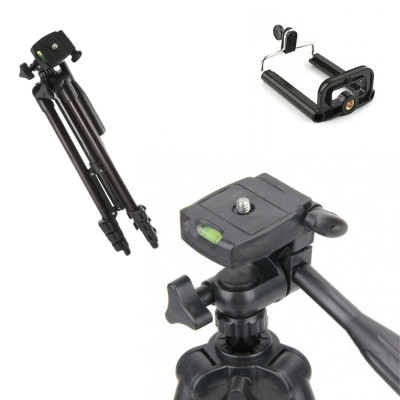 Штатив тринога для камери Tripod 3120A з кріпленням для телефону 102 см алюмінієвий з вбудованим рівнем Штатив тринога для камери Tripod 3120A з кріпленням для телефону 102 см алюмінієвий з вбудованим рівнем