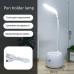 Настольная светодиодная лампа аккумуляторная с usb подключением белая подставка для ручек и карандашей Настольная светодиодная лампа аккумуляторная с usb подключением белая подставка для ручек и карандашей