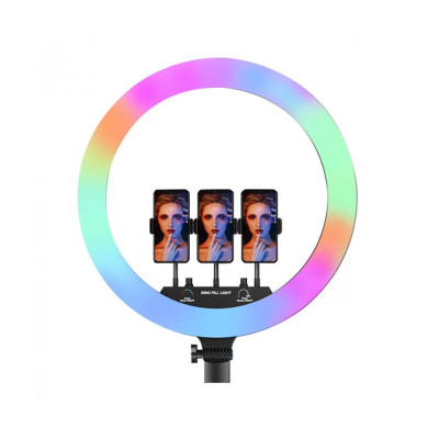 Кільцева кольорова LED лампа RGB 45 см Світлодіодна професійна селфі лампа для фото відеозйомок MJ18 Кільцева кольорова LED лампа RGB 45 см Світлодіодна професійна селфі лампа для фото відеозйомок MJ18