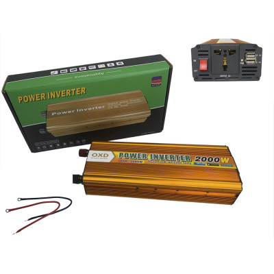 Інвертор перетворювач напруги від акумулятора Power Inverter 2000 W автомобільний 12V-220V Інвертор перетворювач напруги від акумулятора Power Inverter 2000 W автомобільний 12V-220V