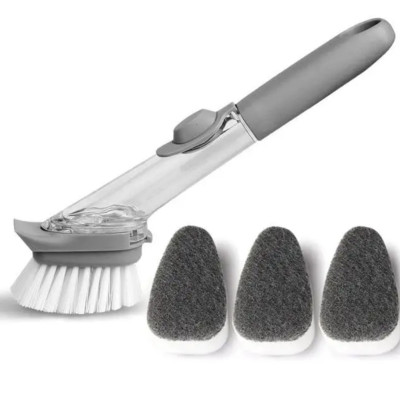 Щітка з дозатором для миття посуду Automatic Decontamination Wok Brush з насадками багатофункціональна Щітка з дозатором для миття посуду Automatic Decontamination Wok Brush з насадками багатофункціональна