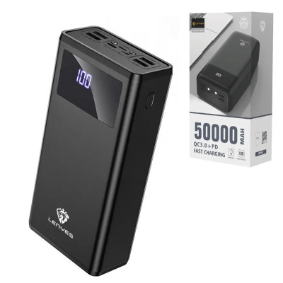 Power bank 50000 mAh LENYES Повербанк зарядка для телефона быстрое зарядное устройство 4USB Type-C Lightning
