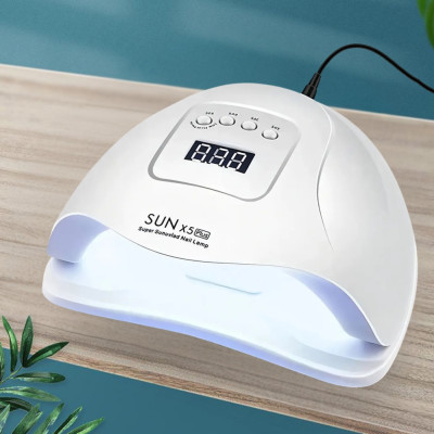 Лампа UV LED для манікюру та педикюру SUN X5 Plus настільна ультрафіолетова лампа 120W з датчиком руху