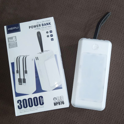 Повербанк 30000 mAh power bank HP976 зарядка для телефона зарядное устройство USB Type-C micro USB  Lightning