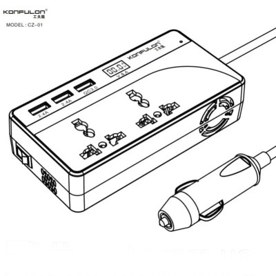 Преобразователь напряжения Konfulon CZ 01 100W 200W автомобильный инвертор от аккумулятора 12Vв110V и 24Vв220V Преобразователь напряжения Konfulon CZ 01 100W 200W автомобильный инвертор от аккумулятора 12Vв110V и 24Vв220V