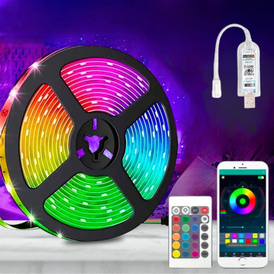Світлодіодна RGB стрічка з динамічними режимами Світлодіодне освітлення USB на самоклейці з пультом Світлодіодна RGB стрічка з динамічними режимами Світлодіодне освітлення USB на самоклейці з пультом