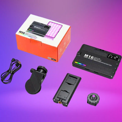 Аккумуляторный накамерный видеосвет M16 RGB беспроводная мини лампа LED портативная для фото и видео Аккумуляторный накамерный видеосвет M16 RGB беспроводная мини лампа LED портативная для фото и видео