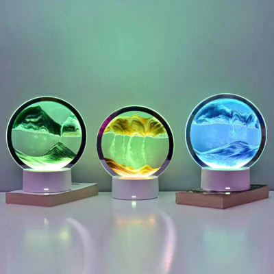 Песочный 3D ночник Настольная RGB лампа художественный свет песочные часы