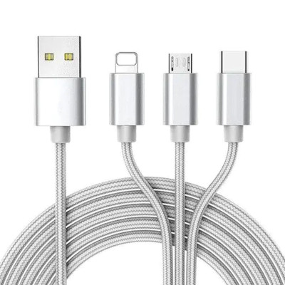 Універсальний кабель розгалужувач 3в1 usb TYPE C lightning для iphone швидка зарядка для телефону Універсальний кабель розгалужувач 3в1 usb TYPE C lightning для iphone швидка зарядка для телефону