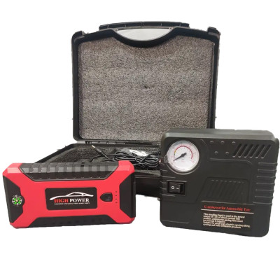 Пускозарядное устройство JUMPSTARTER автомобильная пусковая зарядка портативный бустер с компрессором Пускозарядное устройство JUMPSTARTER автомобильная пусковая зарядка портативный бустер с компрессором