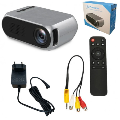 Портативный мини проектор Projector LED YG320 Mini серый с динамиком для дома лед проектор карманный Портативный мини проектор Projector LED YG320 Mini серый с динамиком для дома лед проектор карманный