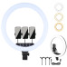 Светодиодная кольцевая лампа 45 см с 3 держателями для блогеров визажистов LED селфи кольцо для фото и видео
