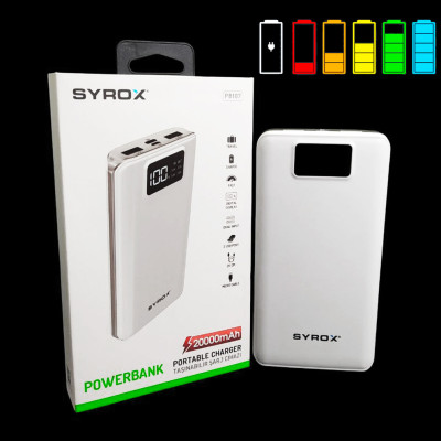 Повербанк 20000 mAh SYRОX PB107 Портативное зарядное устройство для телефона micro-USB и Type-C Power Bank