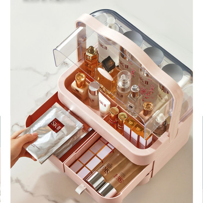 Органайзер для косметики Пилезахисний Водонепроникний Cosmetic Storage Box LD 288 Двох'ярусний бокс Рожевий Органайзер для косметики Пилезахисний Водонепроникний Cosmetic Storage Box LD 288 Двох'ярусний бокс Рожевий