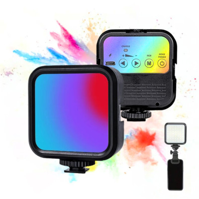 Беспроводной накамерный видеосвет WL-R1 аккумуляторная мини LED лампа RGB с прищепкой для фото и видеосъёмки