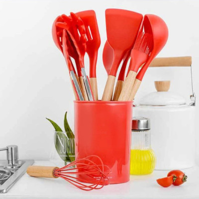 Кухонные принадлежности Kitchen & dining красный набор силиконовый кухонная утварь 12 предметов дерево силикон Кухонные принадлежности Kitchen & dining красный набор силиконовый кухонная утварь 12 предметов дерево силикон