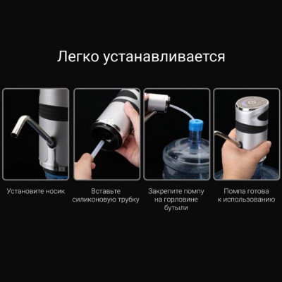 Акумуляторна помпа для води сенсорний перезаряджуваний диспенсер автоматична насадка на бутиль Акумуляторна помпа для води сенсорний перезаряджуваний диспенсер автоматична насадка на бутиль