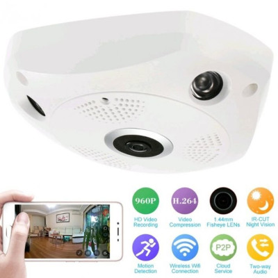 Камера потолочная CAMERA V300 VRCAM видеонаблюдение для дома с ик подсветкой панорамная WIFI IP Камера потолочная CAMERA V300 VRCAM видеонаблюдение для дома с ик подсветкой панорамная WIFI IP