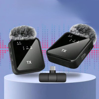 Петличный беспроводной микрофон 2в1 К95 Wireless Microphone с ресивером Type-C и меховой ветрозащитой для видеосъемки Петличный беспроводной микрофон 2в1 К95 Wireless Microphone с ресивером Type-C и меховой ветрозащитой для видеосъемки